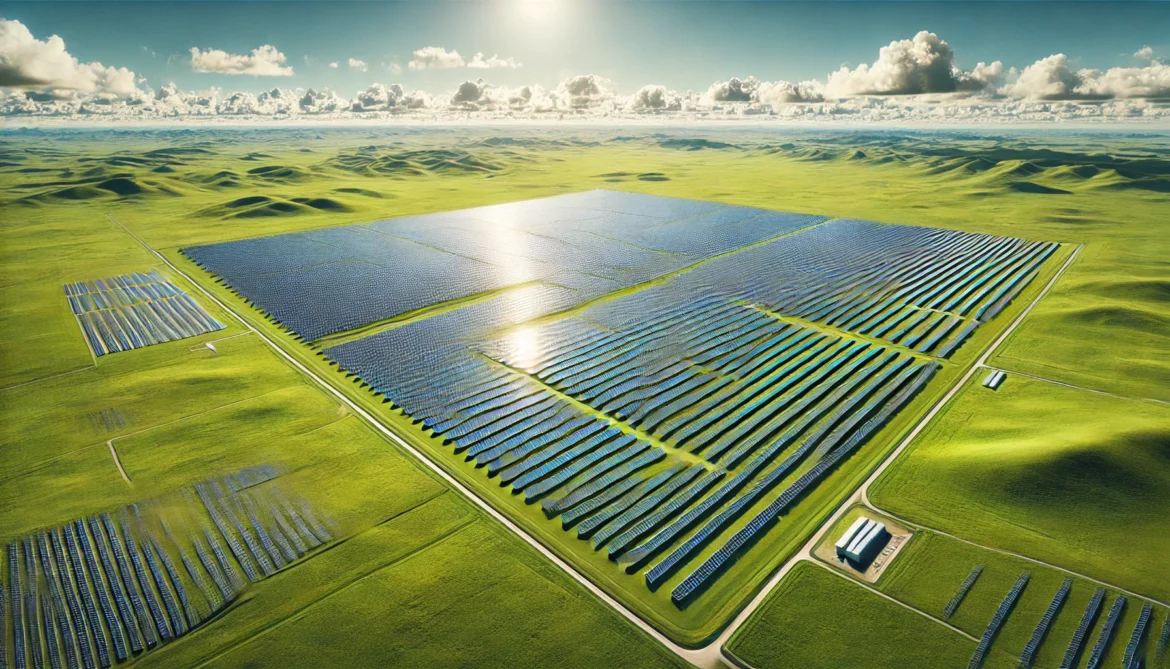 Komercyjna farma fotowoltaiczna PV, panele